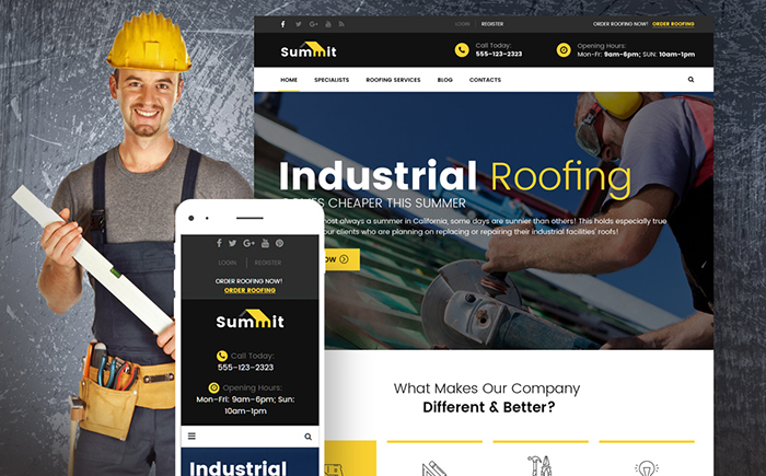 Summit - Roofing Responsive WordPress Theme 