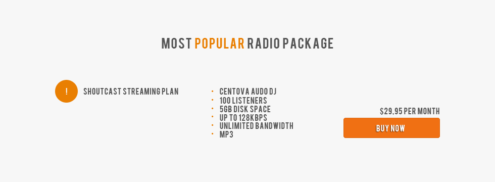 Most popular radio package