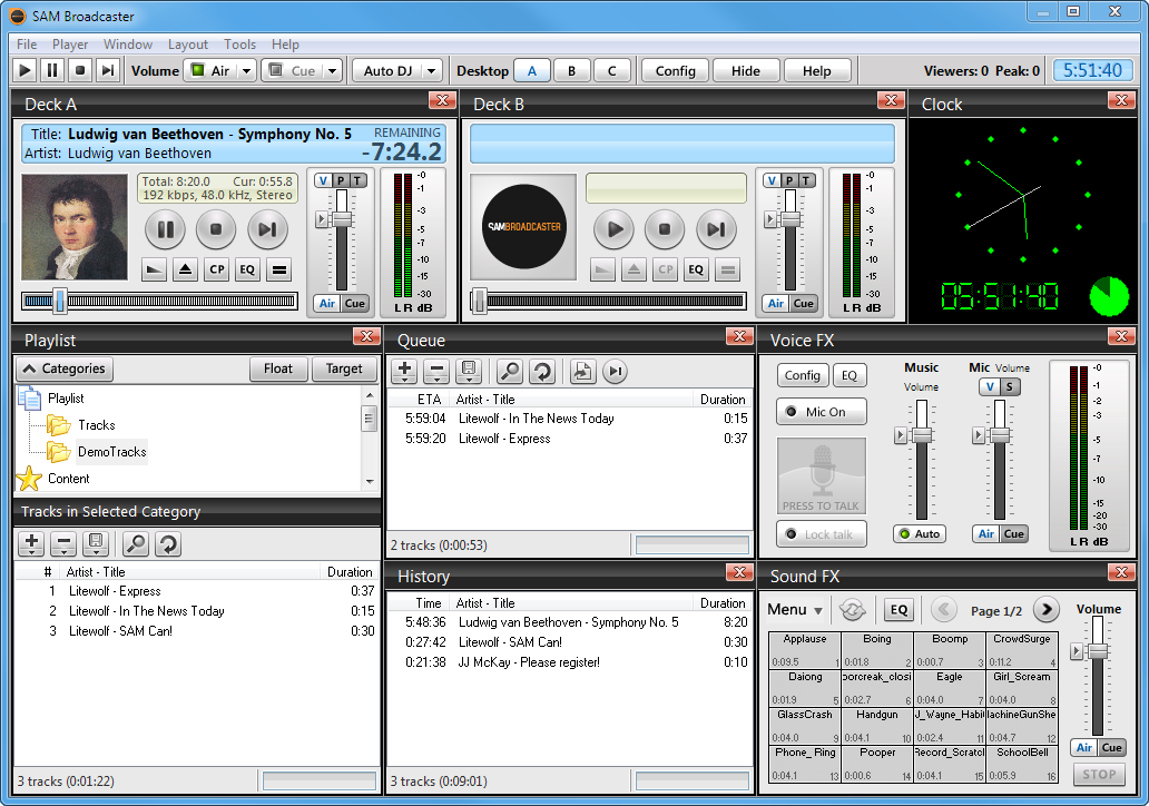 radio automation software with broadcast board